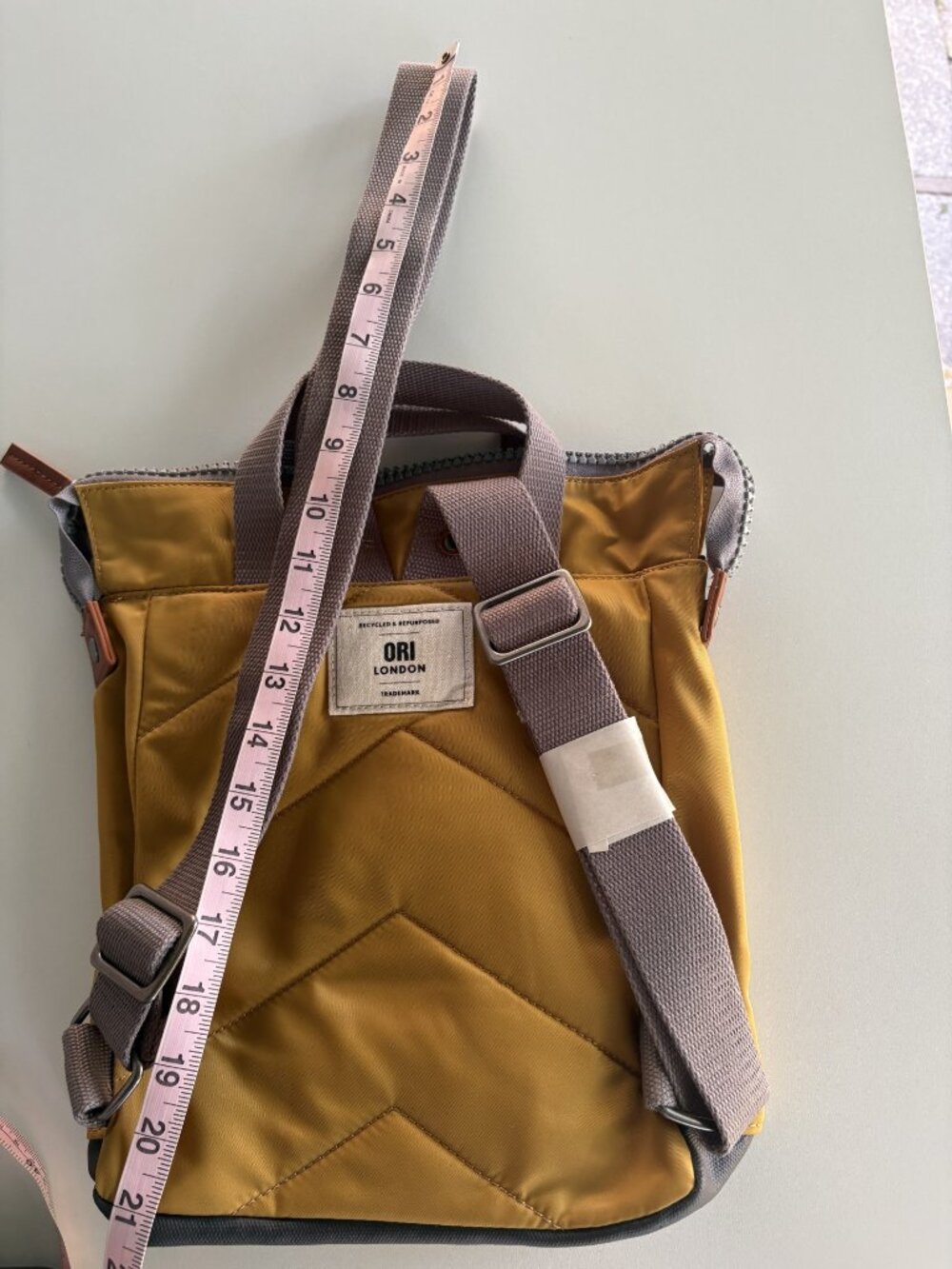 NWT ORI London Bantry B Recycled Nylon Backpack Corn Yellow Small Travel Bag - Picture 11 of 13